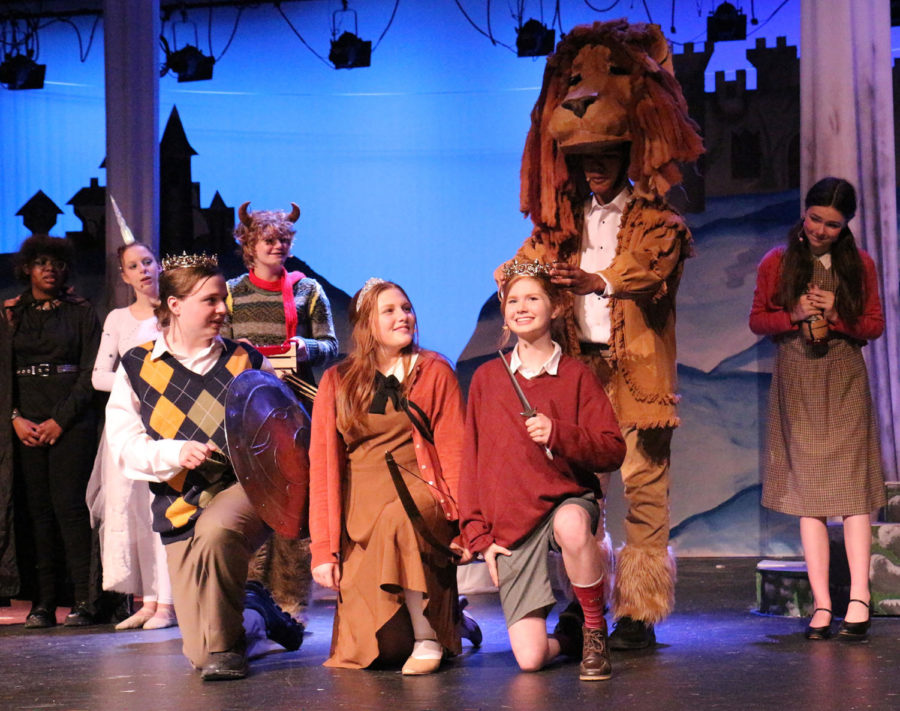Chloe Brown as a Spectre, Juliana Esen as the Unicorn, Max Purtill as Tumnus, Collin White as Peter, Kate Schlageter- Prettyman as Susan, Ellie Whitfield as Edmund, Jimmy Benjamin as Aslan the Lion, and Ellie Child as Lucy.